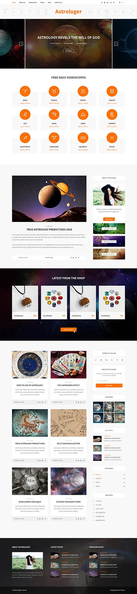 astrology WordPress theme