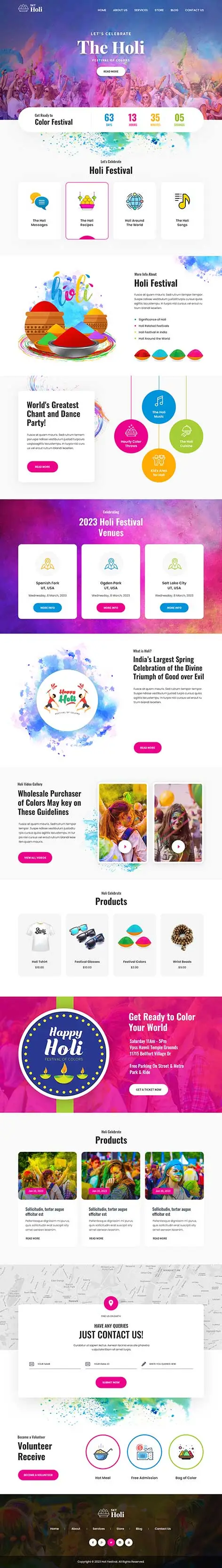 colorful festival WordPress theme