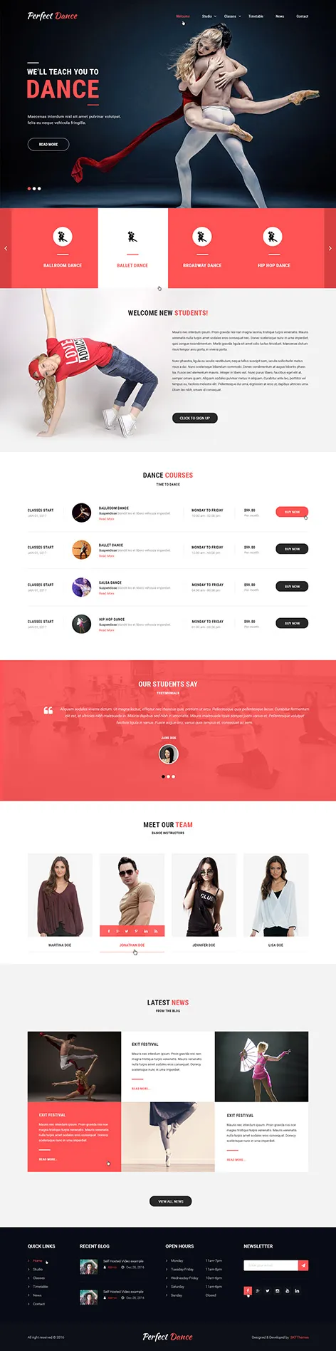 dance WordPress theme