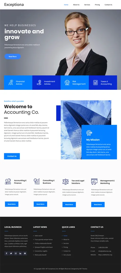 free accounting firm WordPress theme