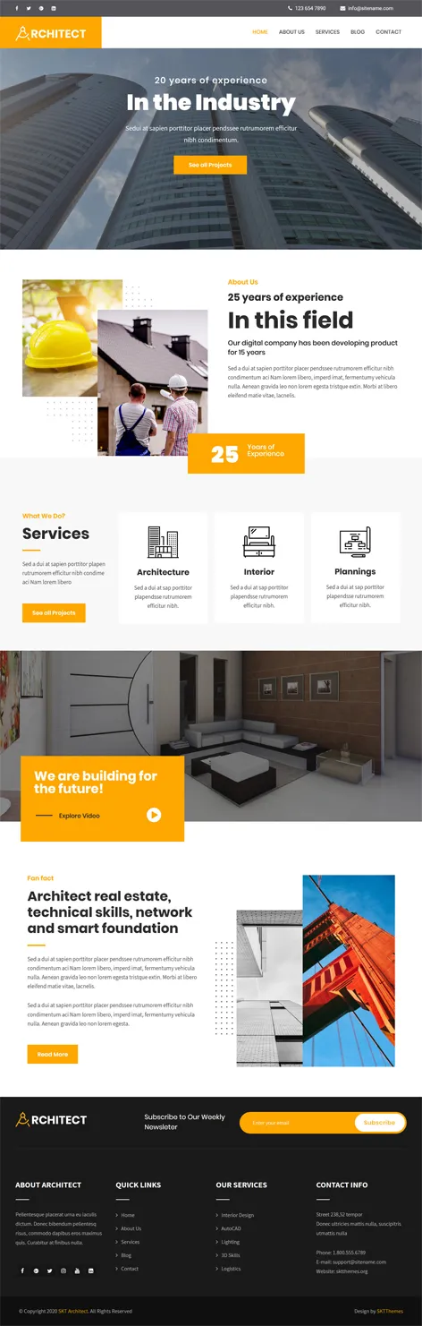 free architect WordPress theme