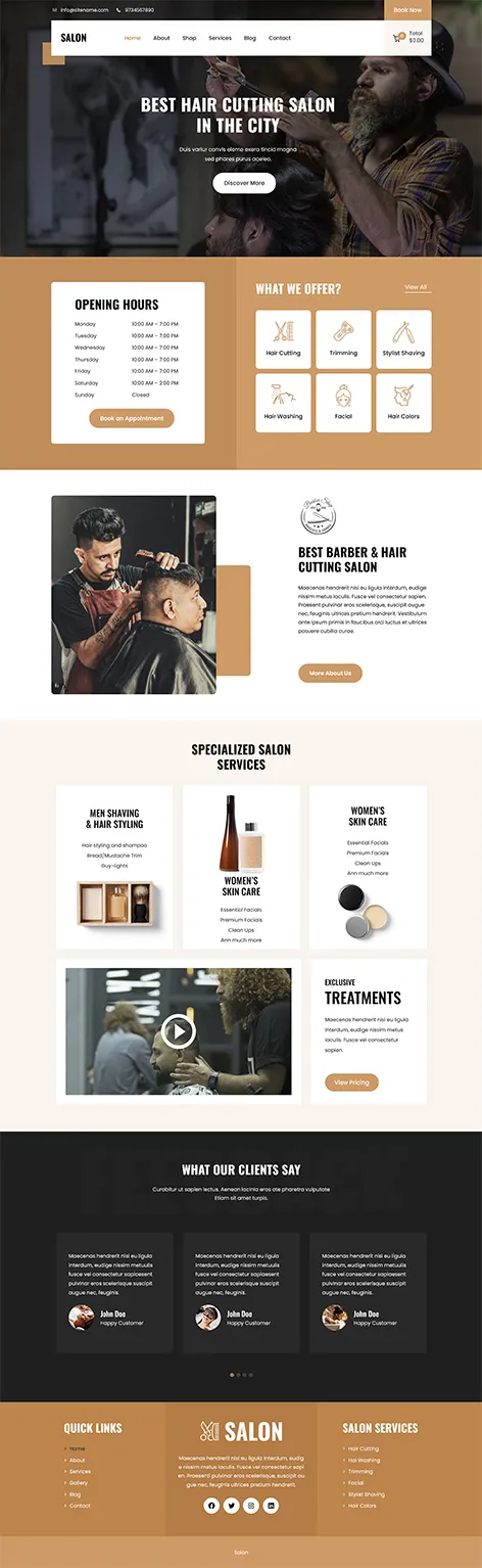 free barber WordPress theme