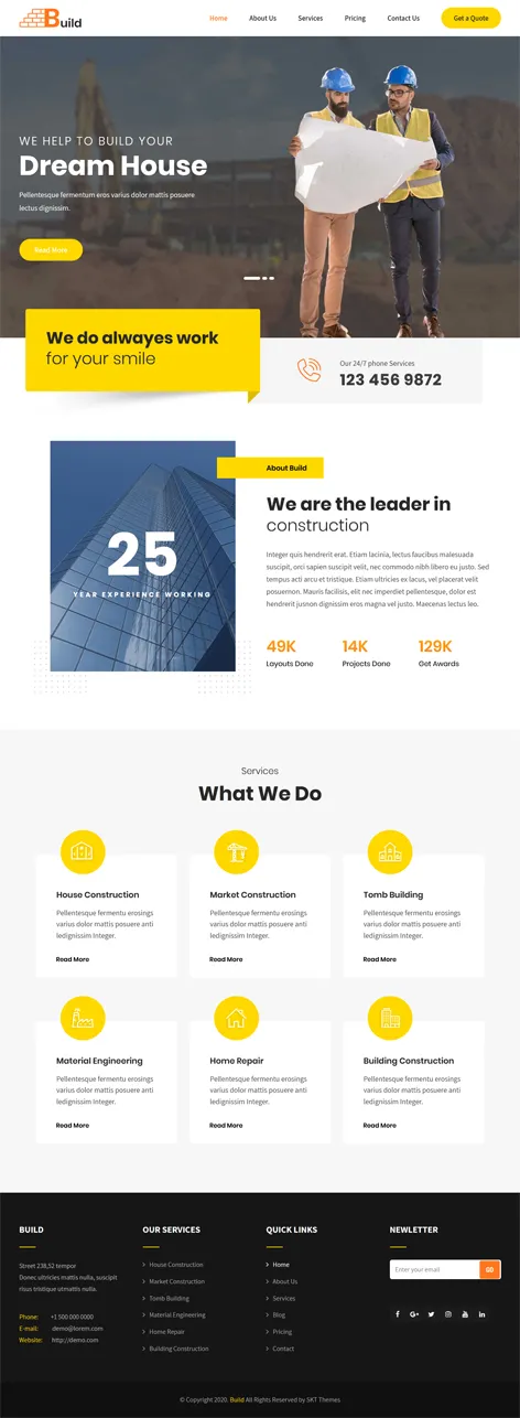 free construction WordPress theme