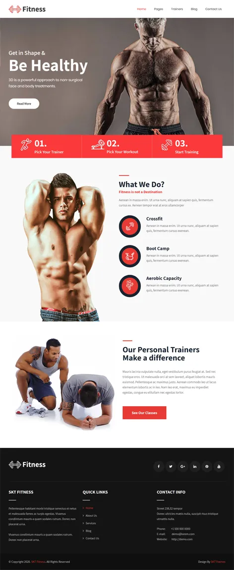 free fitness WordPress theme