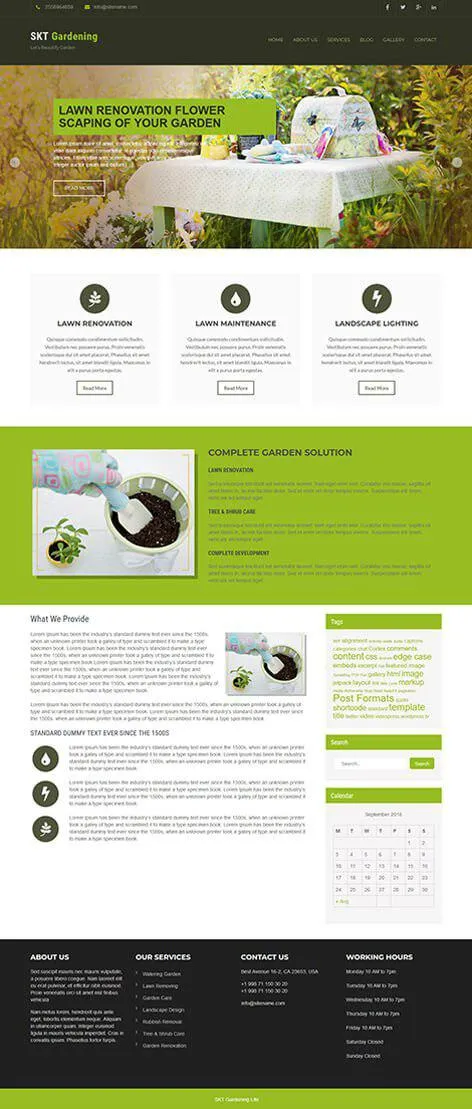 free gardening WordPress theme