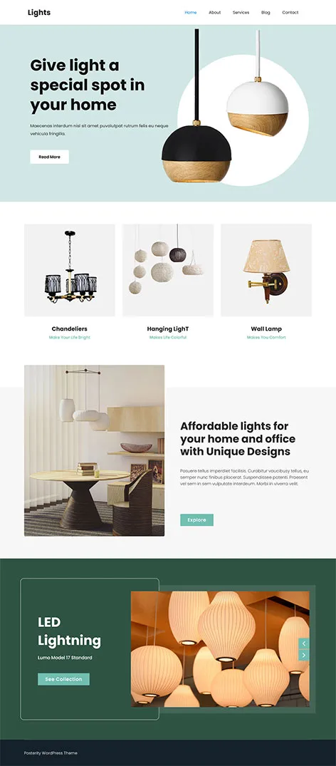 free lightning store WordPress theme