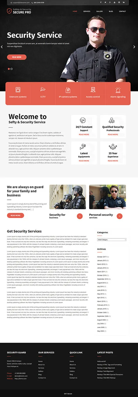 free security WordPress theme