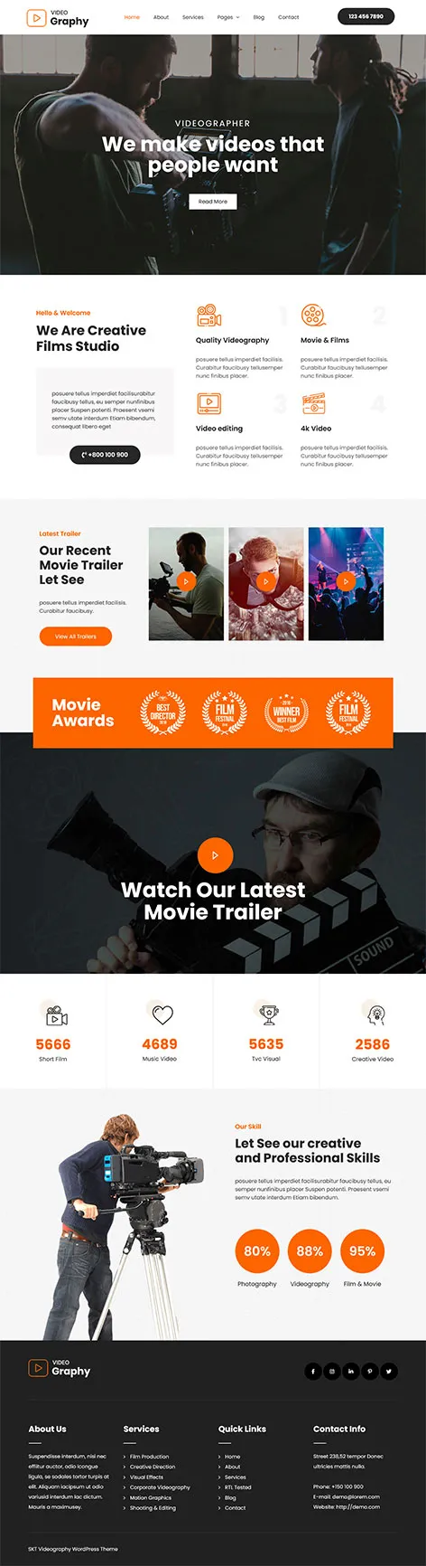 free videographer WordPress theme