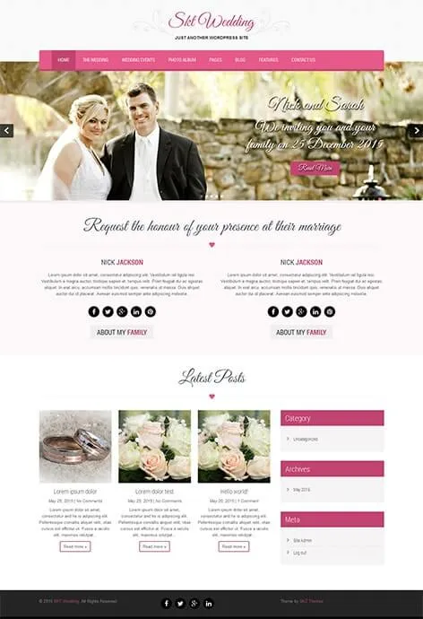 free Wedding WordPress theme