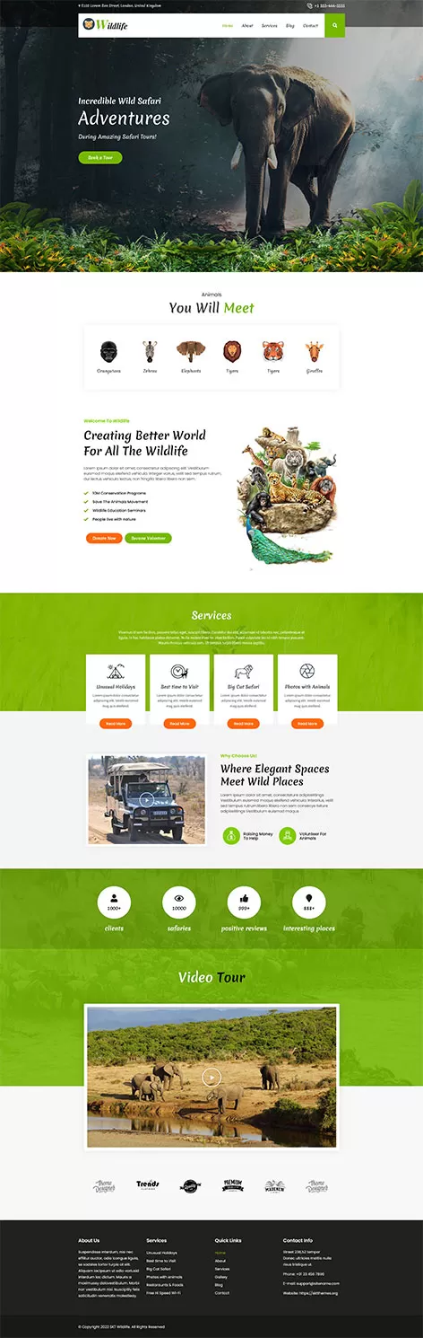 free wild world WordPress theme