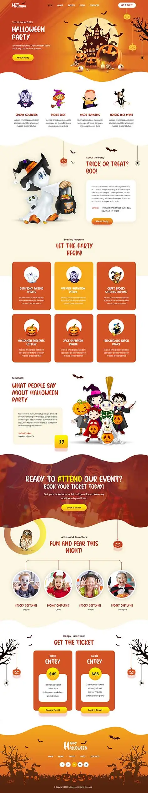 halloween party WordPress theme