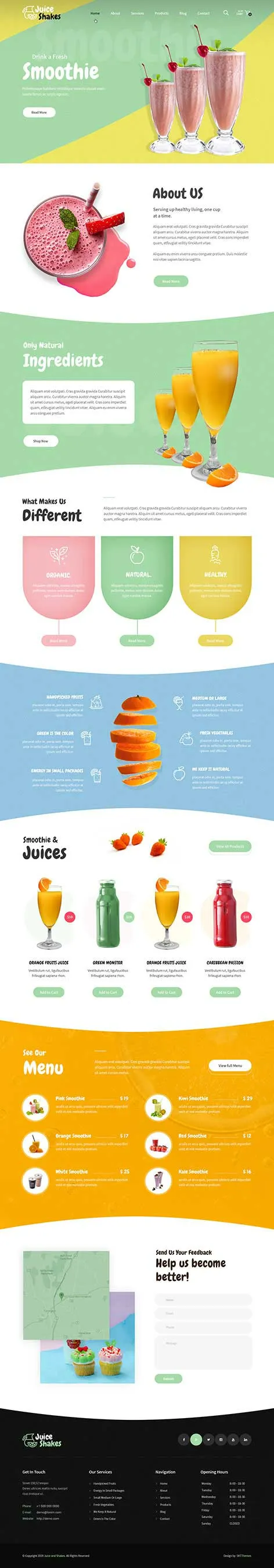 juice bar WordPress theme