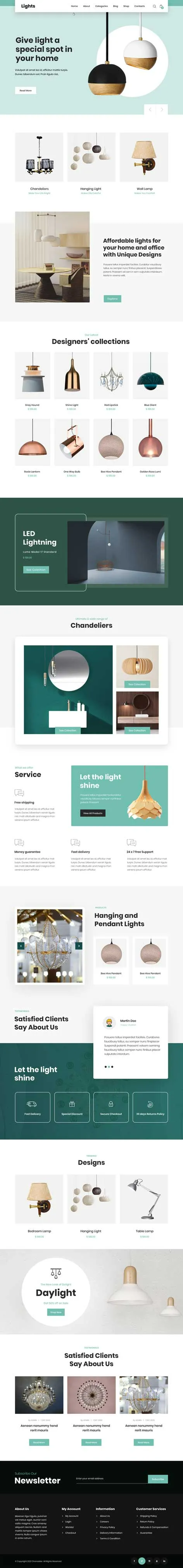 led lighting WordPress theme