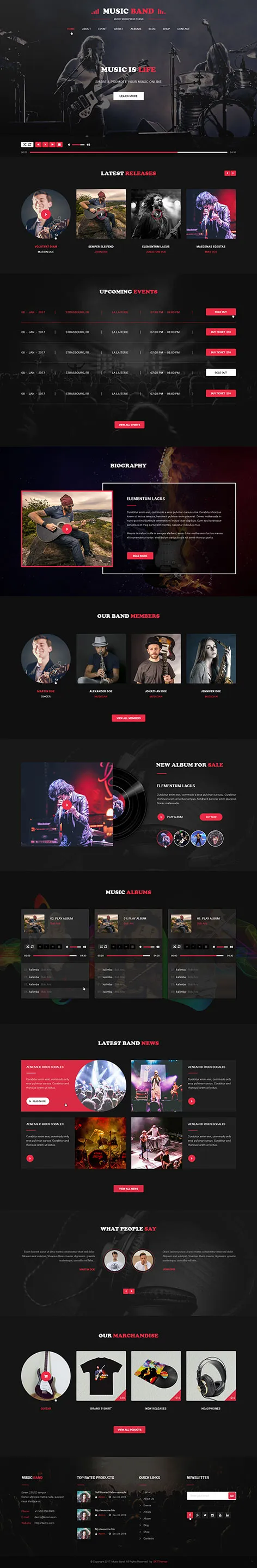 music producer WordPress theme