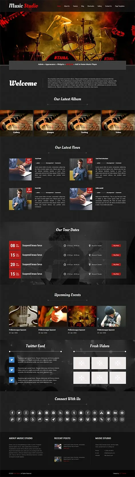 music studio WordPress theme