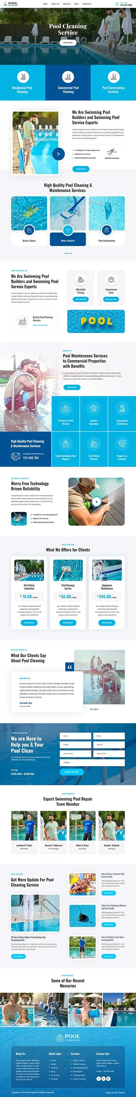 pool services WordPress theme