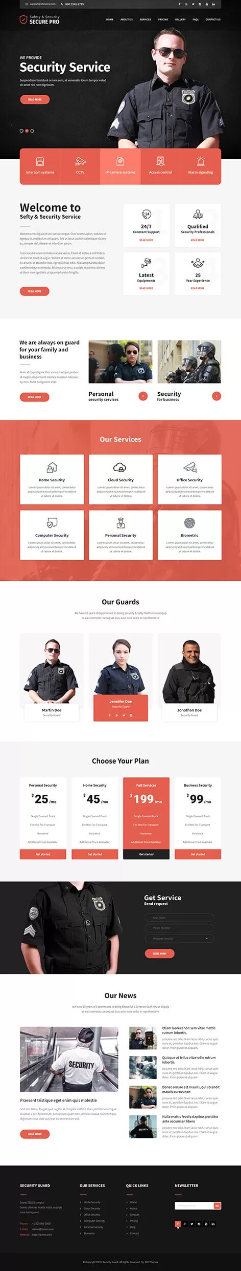 security company WordPress theme