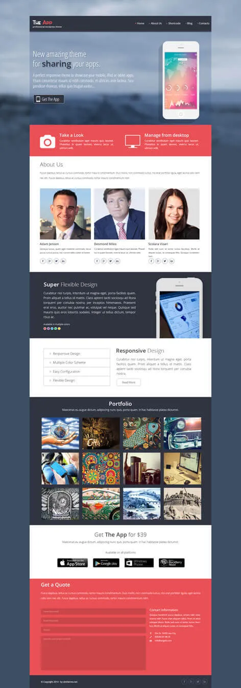 the app WordPress theme