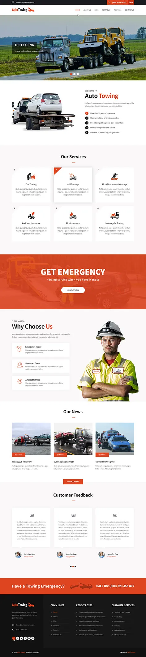 towing WordPress theme